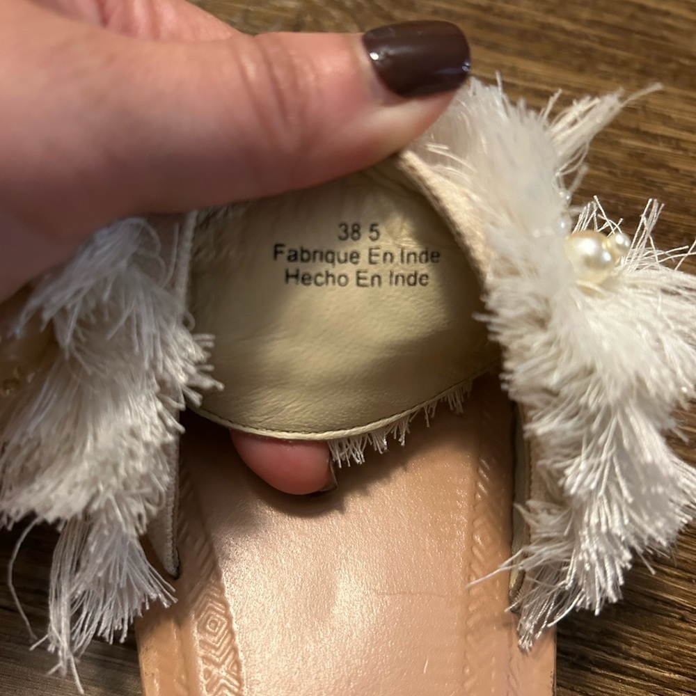 Free People Sun Peaks Sandals Size 8 Embellished Beaded Fringe Boho Wedding NWOT - Picture 14 of 16